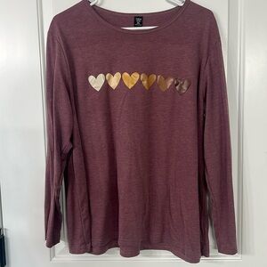 SHEIN Curve mauve heart top